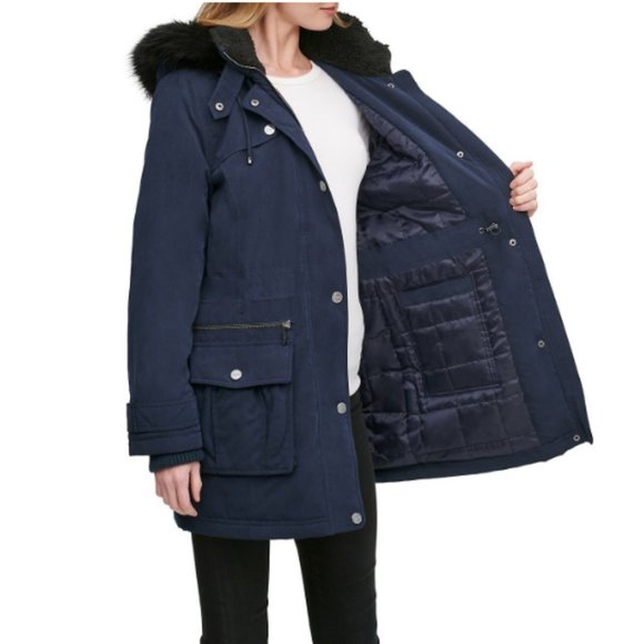 DKNY Faux-Fur Anorak Jacket (Size Small) - Picture 10 of 11